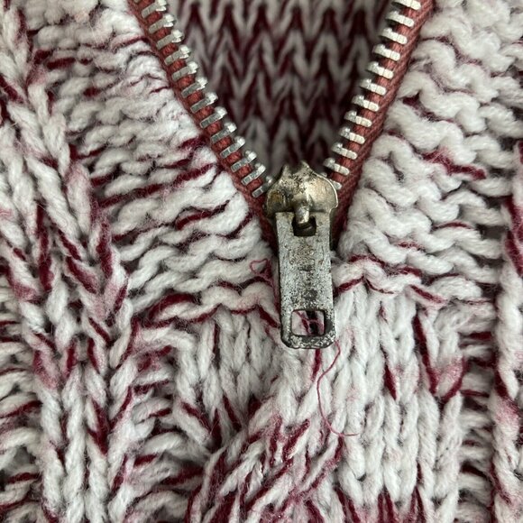 VTG Campus Cable Knit Sweater Academia Unisex Slouchy Acrylic Chunky Sz M - Picture 5 of 14